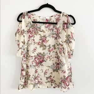 cream and floral top